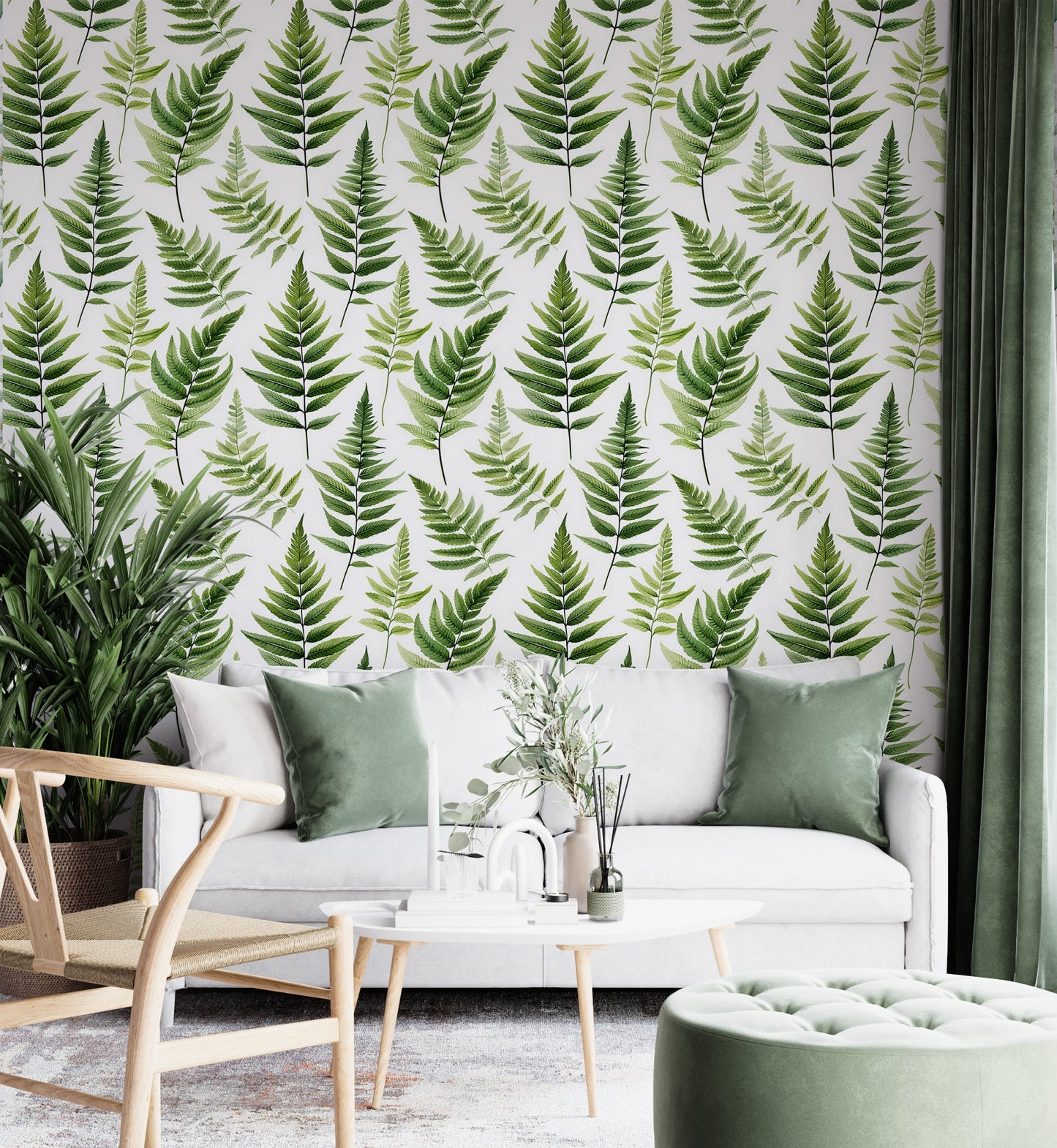 Green Botanical Removable Wallpaper