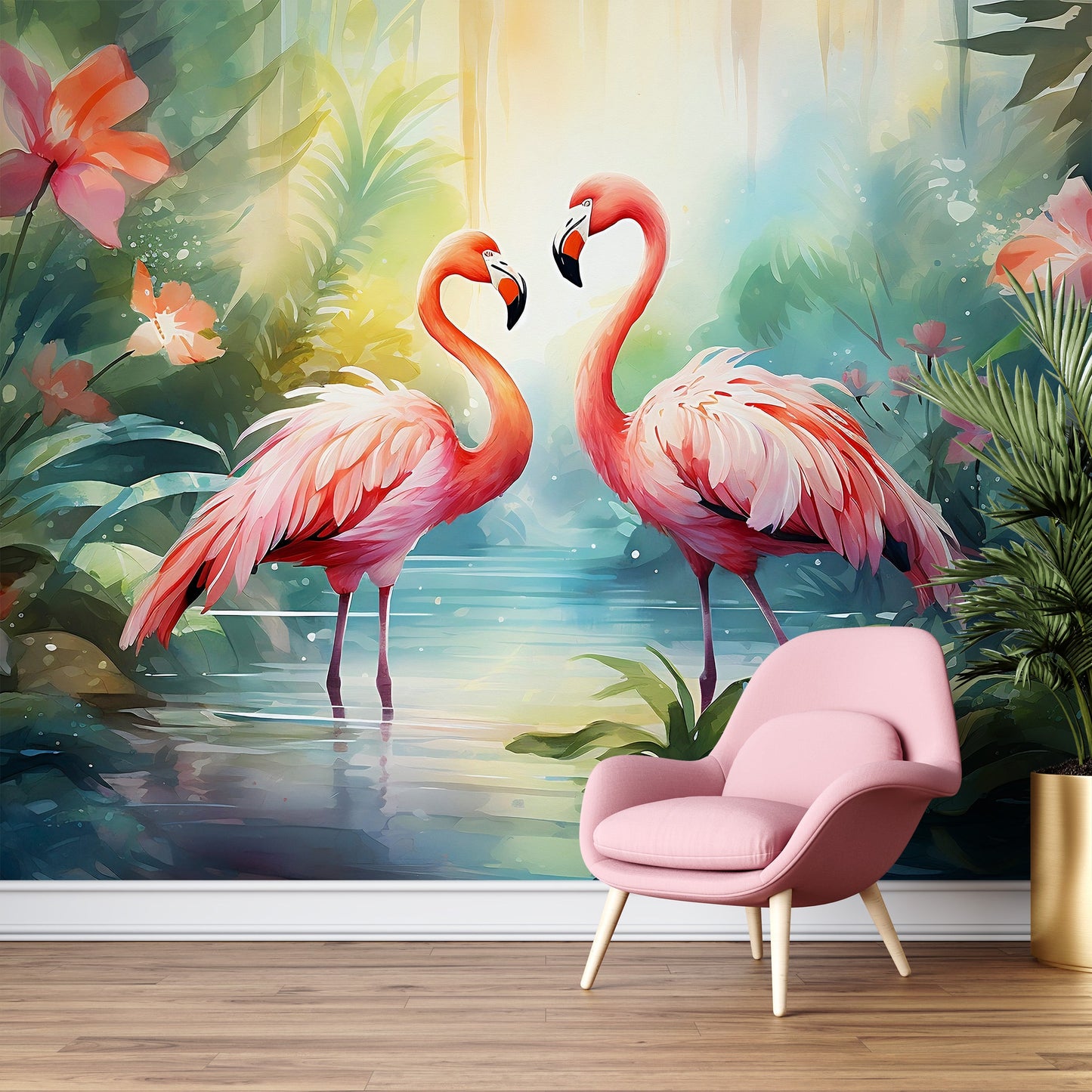 Handcrafted Tropical Removable Mural for Unique and Artistic Spaces