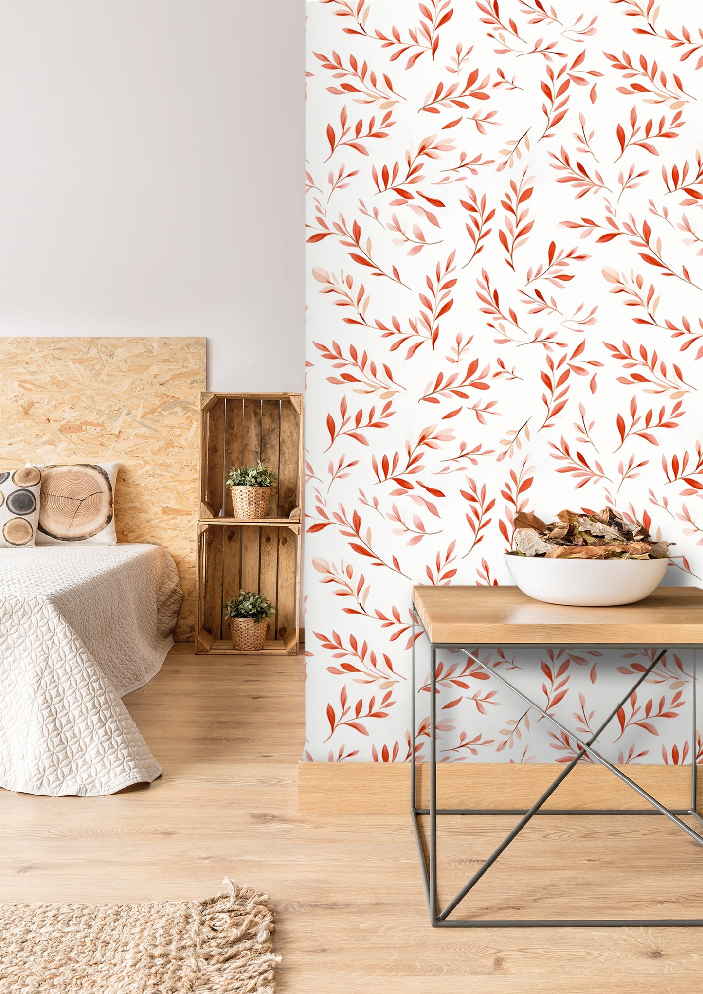 Vibrant Red Leaf Wall Art