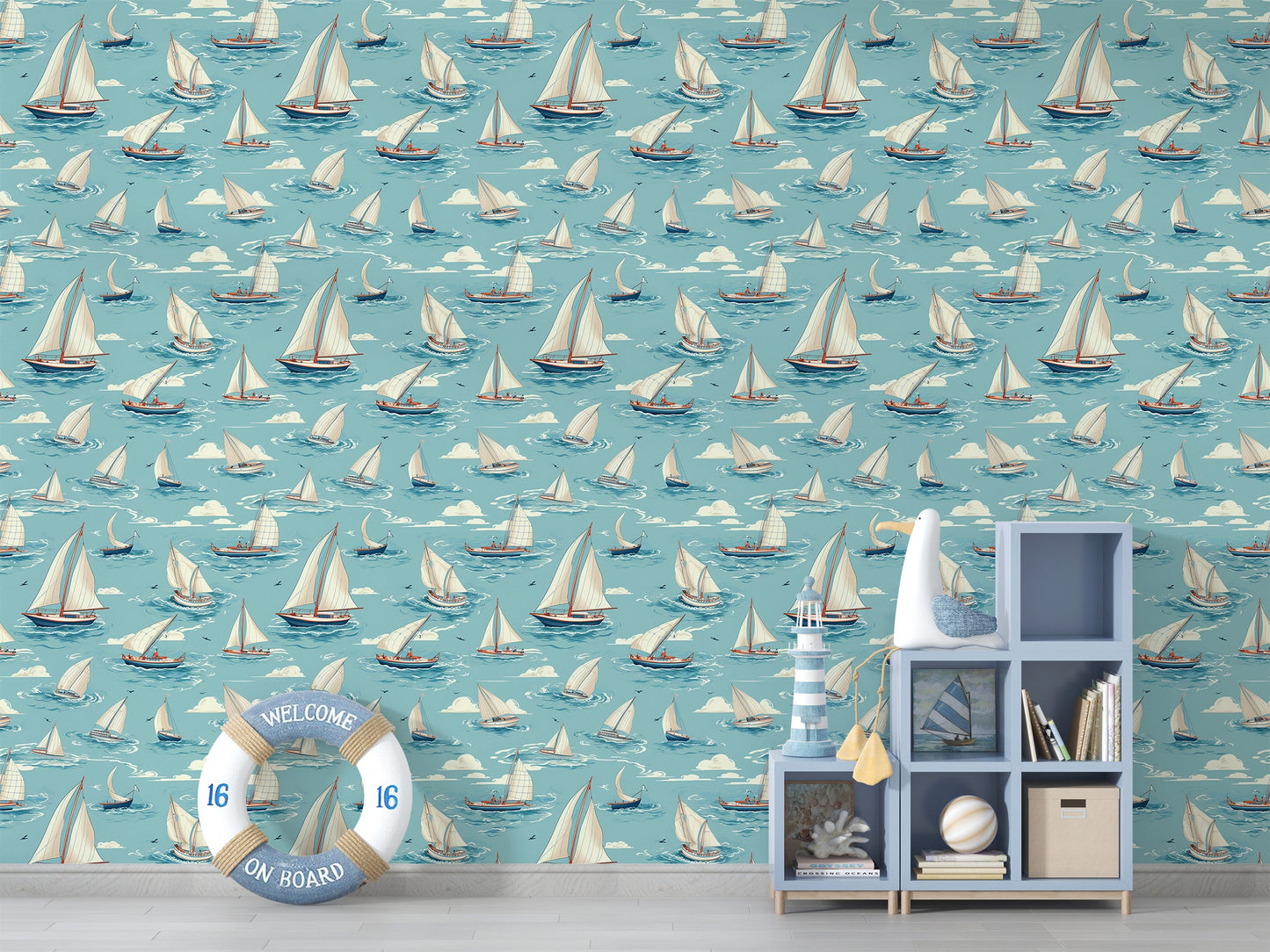 Blue Boat Wallpaper