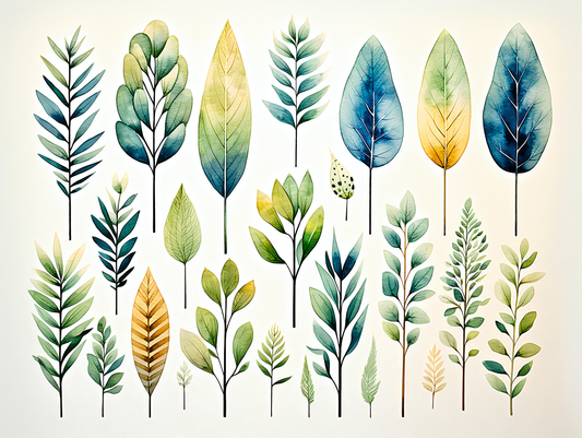 Botanical Watercolor Plants Wallpaper