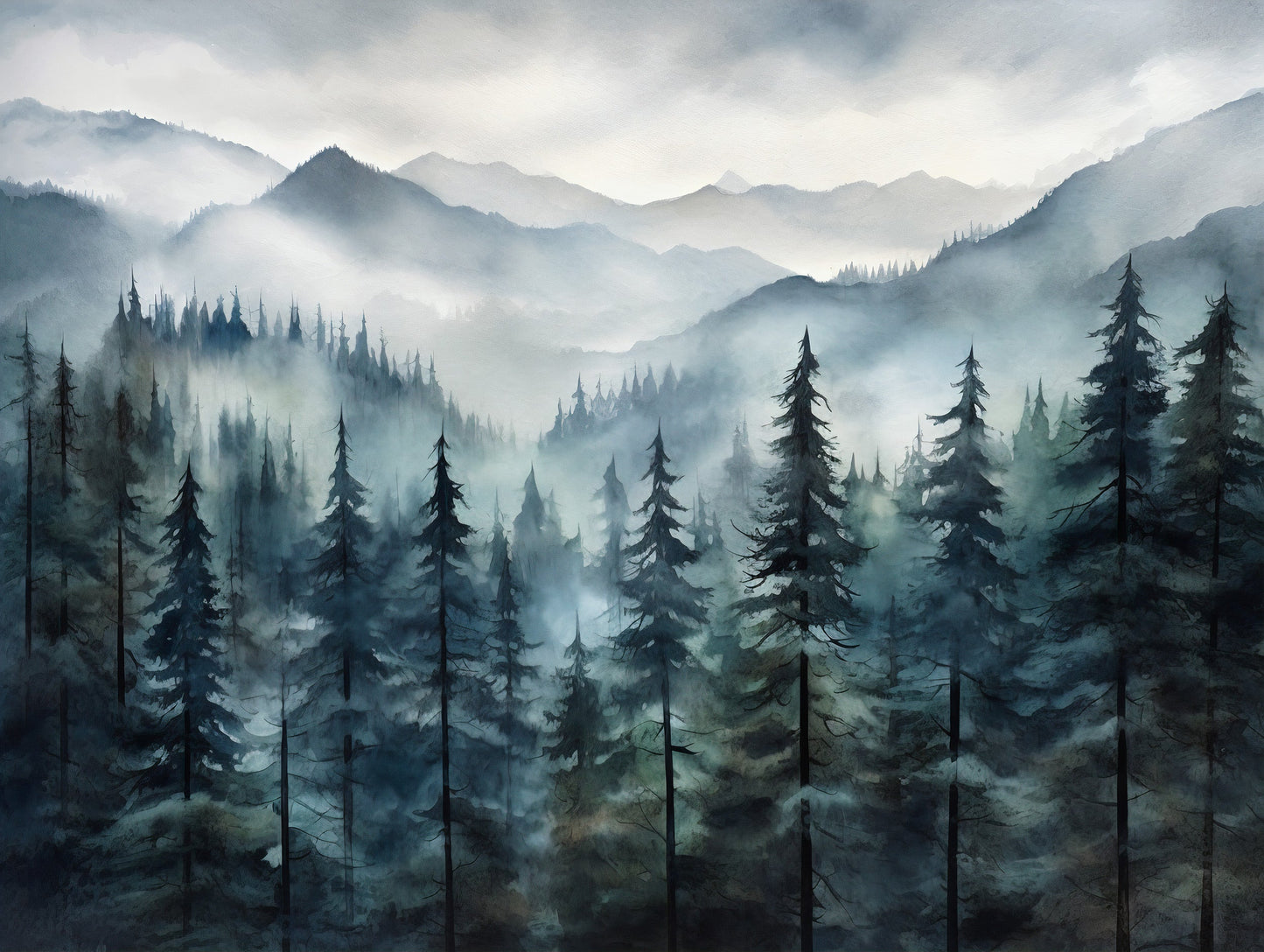 Tranquil Peel and Stick Forest Wall Decal for Nature-Inspired Interiors