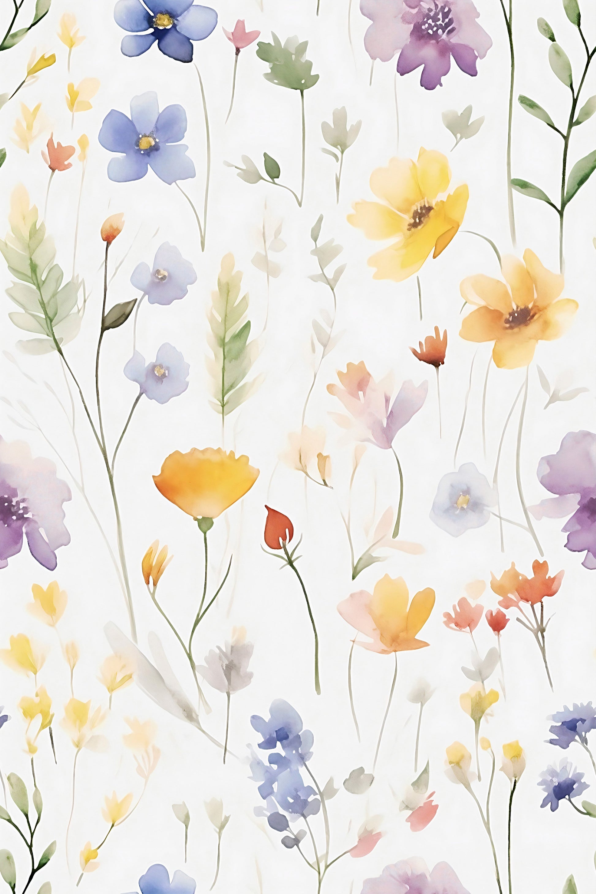 Peel and Stick Florals Wall Mural - Watercolor Elegance