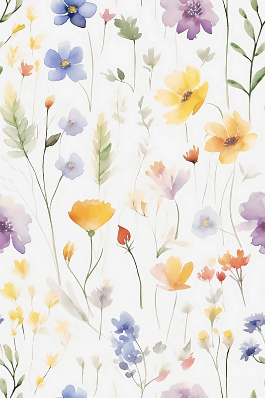 Peel and Stick Florals Wall Mural - Watercolor Elegance