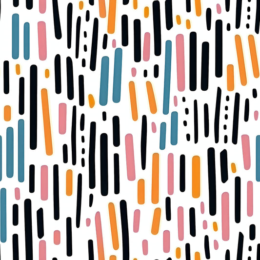 Handcrafted Colorful Abstract Dashes Wall Mural