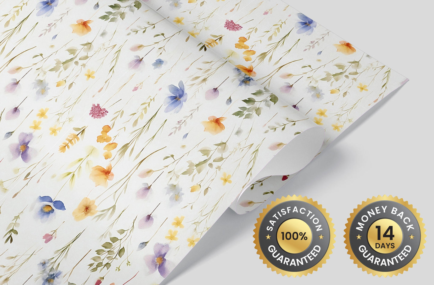 Eco-Friendly Watercolor Wild Flower Wallpaper - Delicate Florals