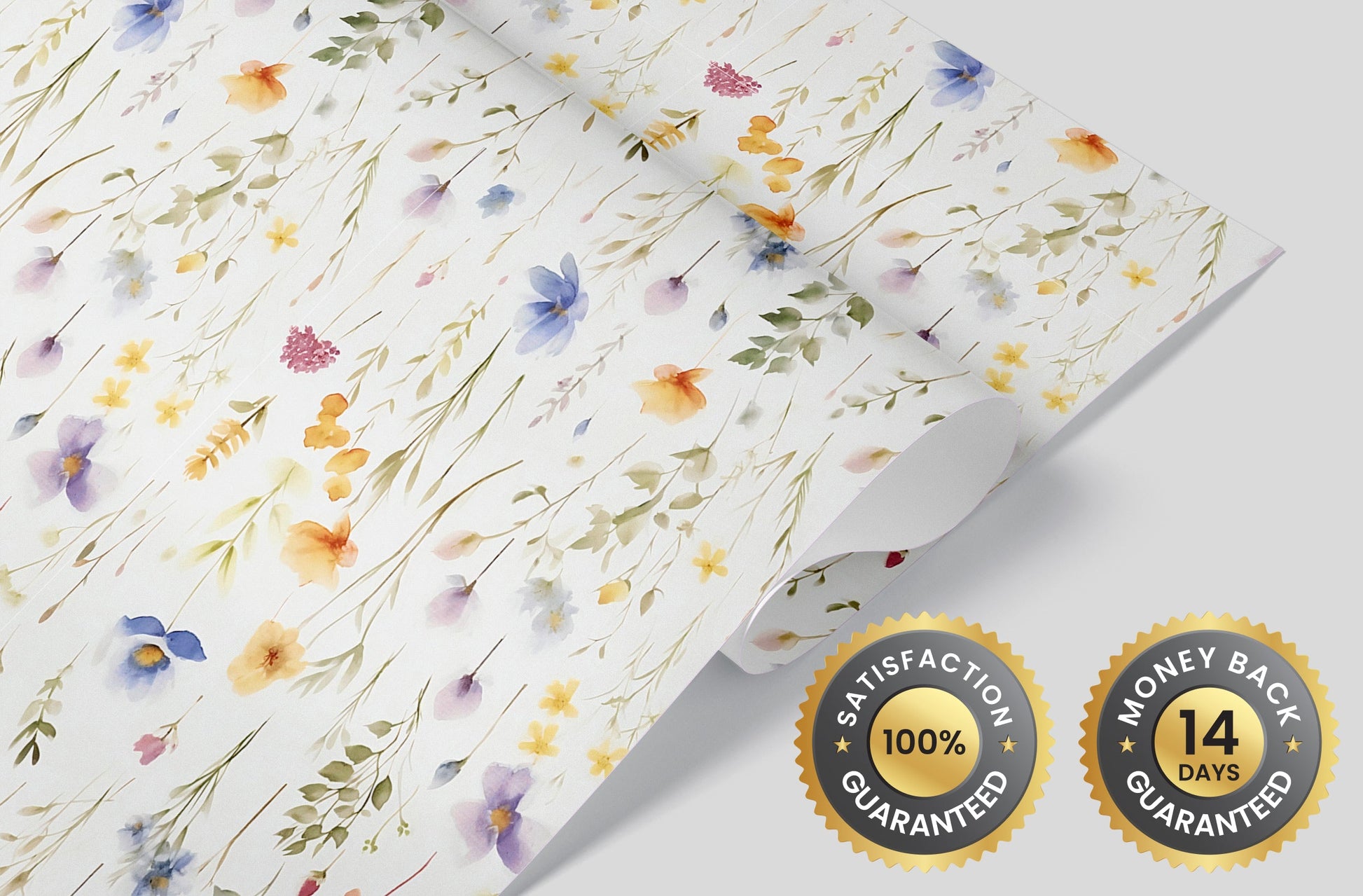 Eco-Friendly Watercolor Wild Flower Wallpaper - Delicate Florals