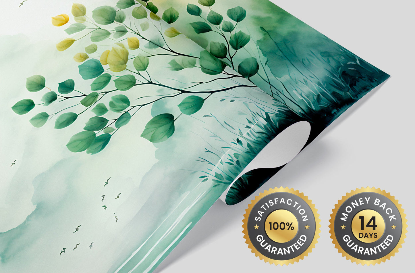Serene Watercolor Plant Background