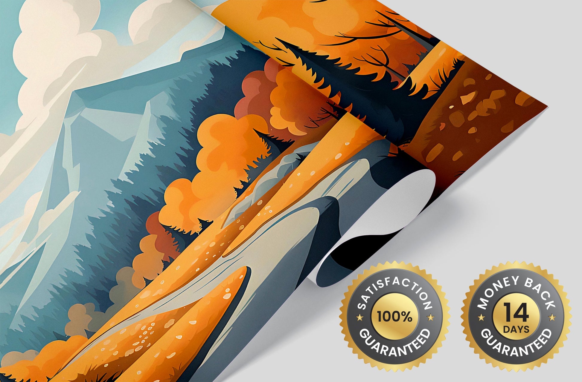 Moody Colorful Fall Peel and Stick Mural