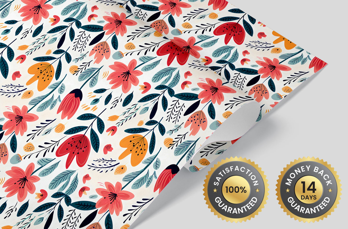 Serene Colorful Floral Art Mural