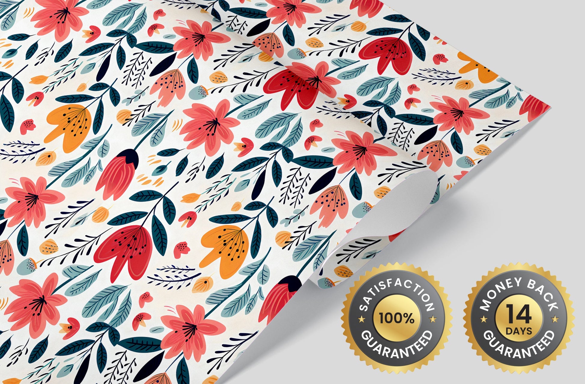 Serene Colorful Floral Art Mural