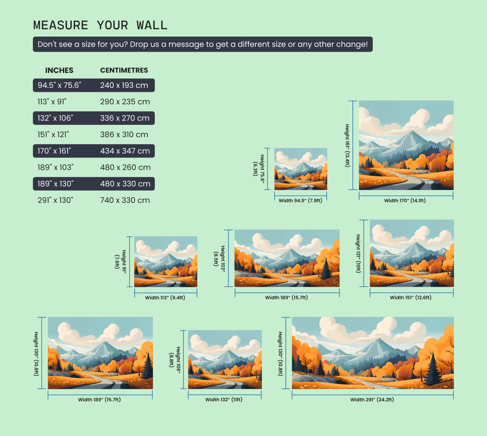 Serene Autumn Landscape Art Mural