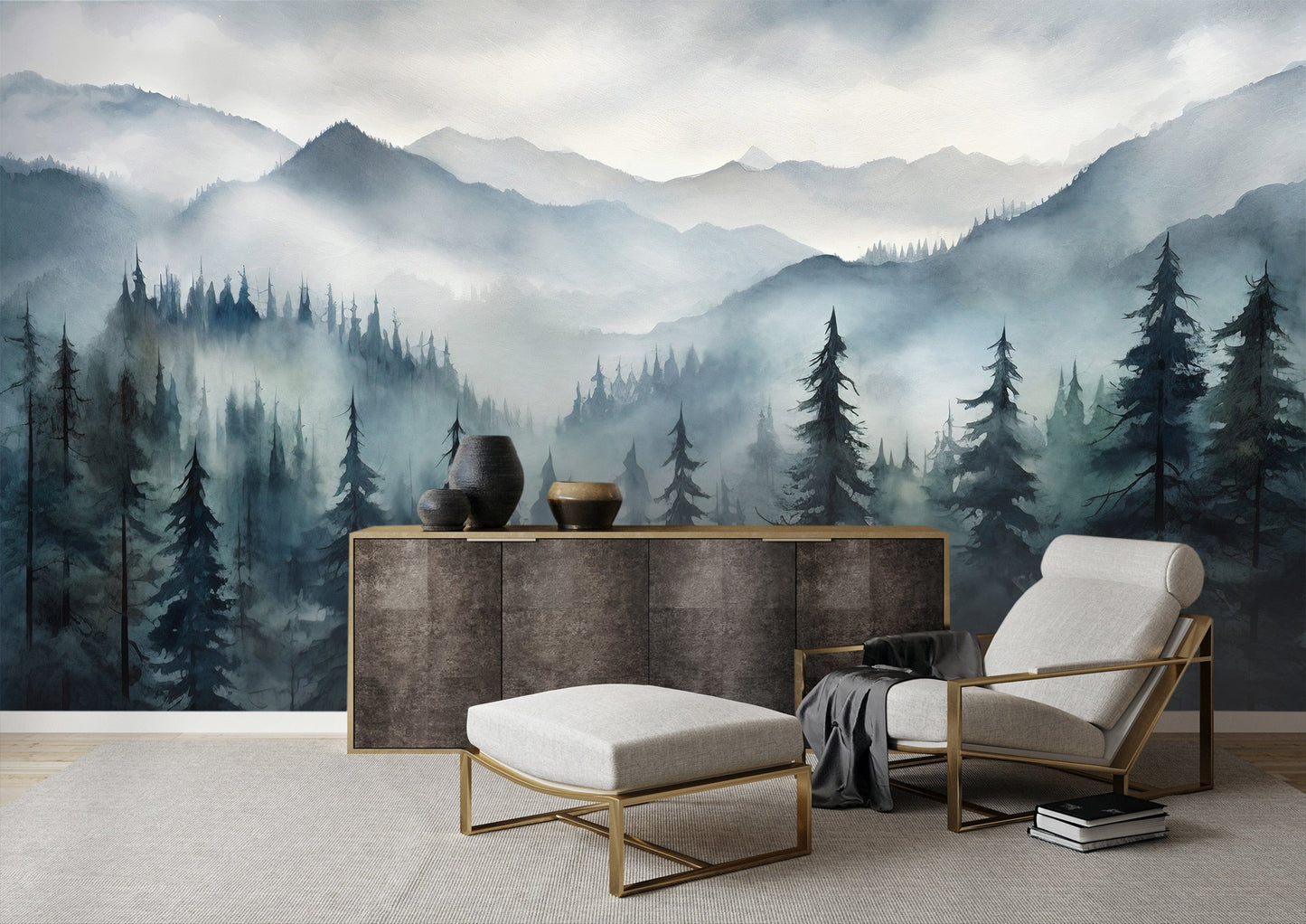 Nature-Inspired Self-Adhesive Forest Wall Decor for Harmonious Interiors