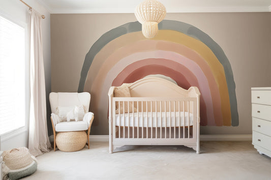 Vibrant Pink Peel & Stick Rainbow Mural