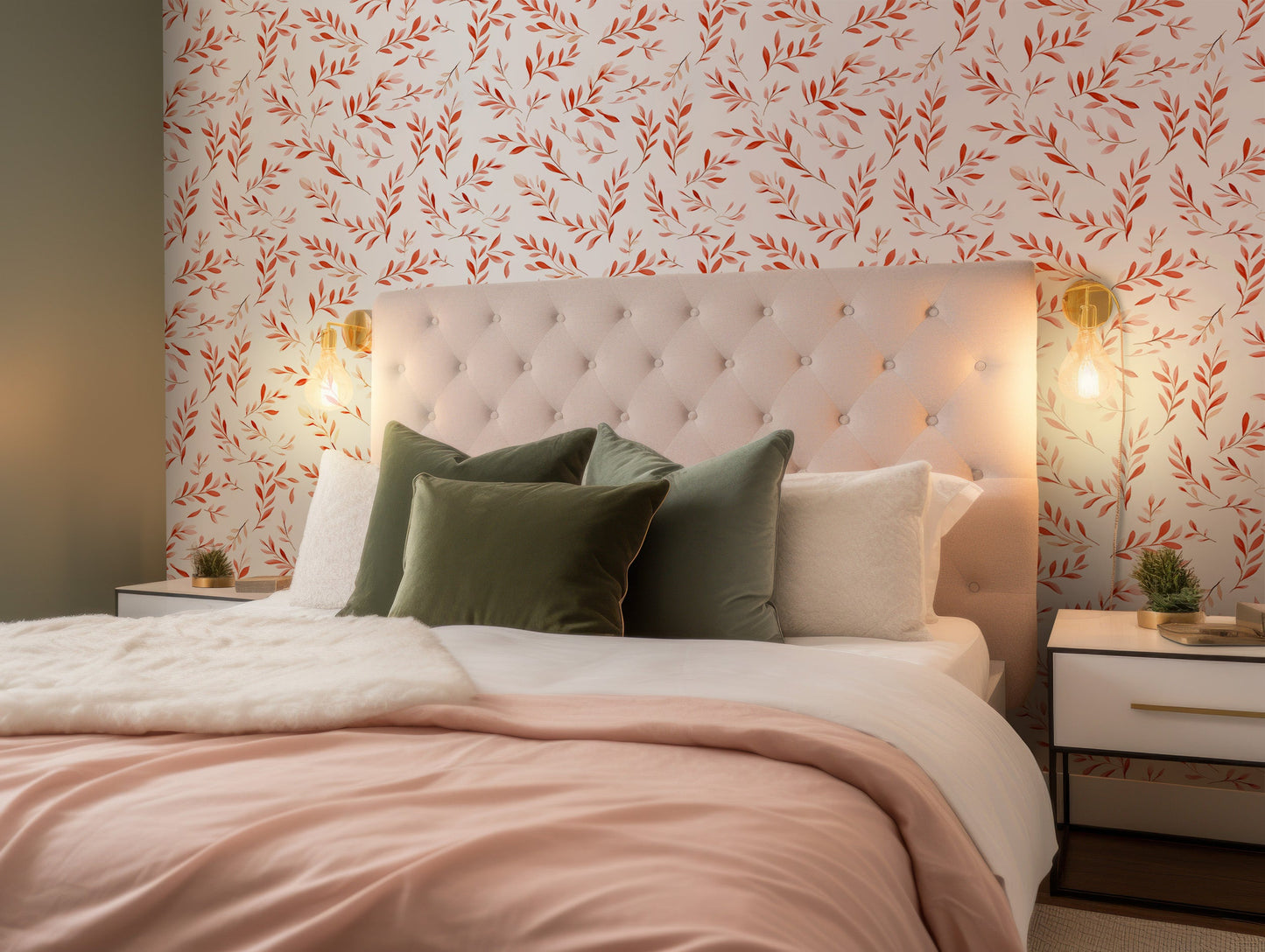 Removable Leaf Pattern Wallpaper