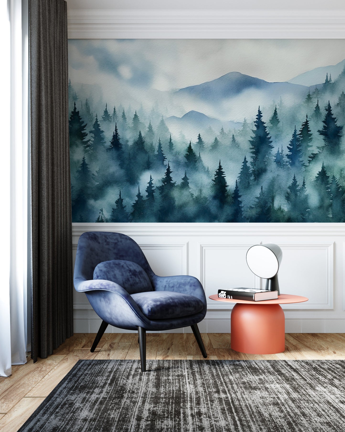 Ethereal Foggy Forest Wall Decor with Removable Feature for Hassle-Free Application