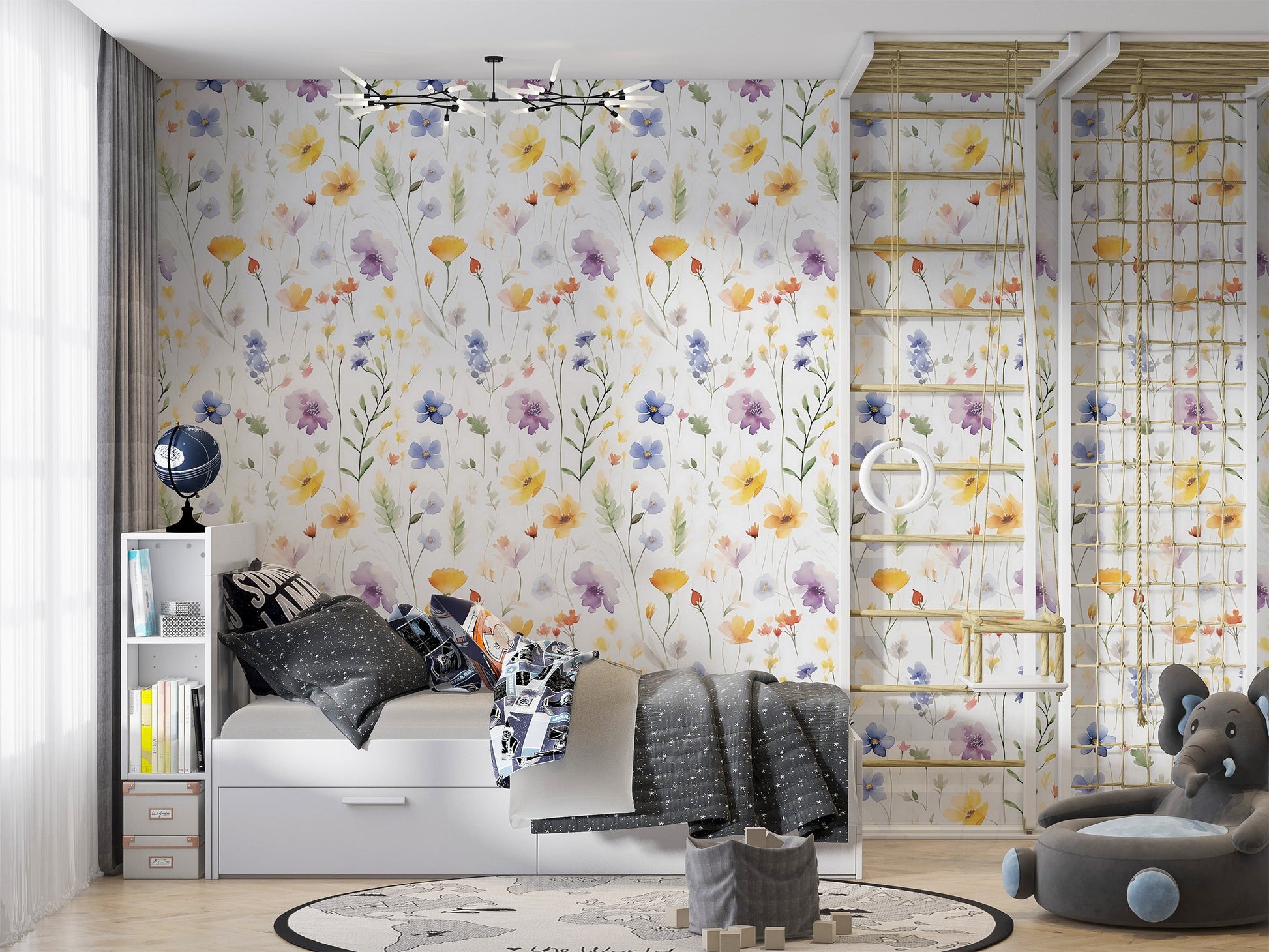 Botanic Living Room Wallpaper - Nature-Inspired Decoration