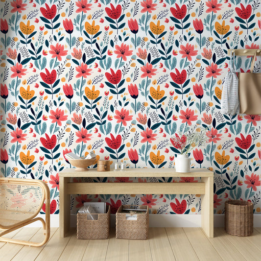 Vibrant Peel and Stick Floral Wall Decor