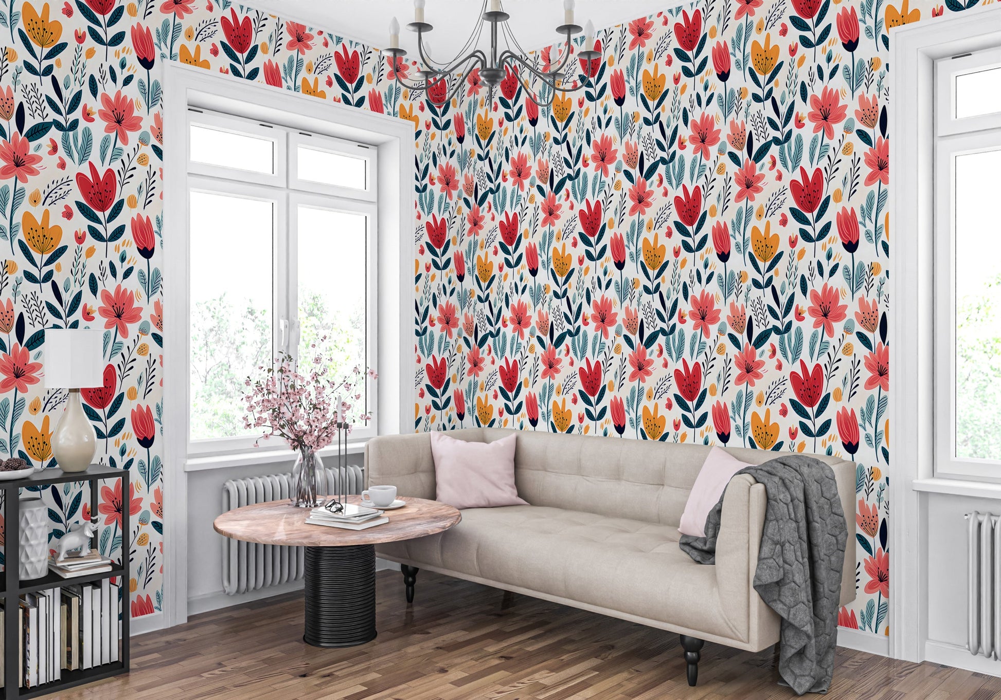 Timeless Colorful Floral Mural