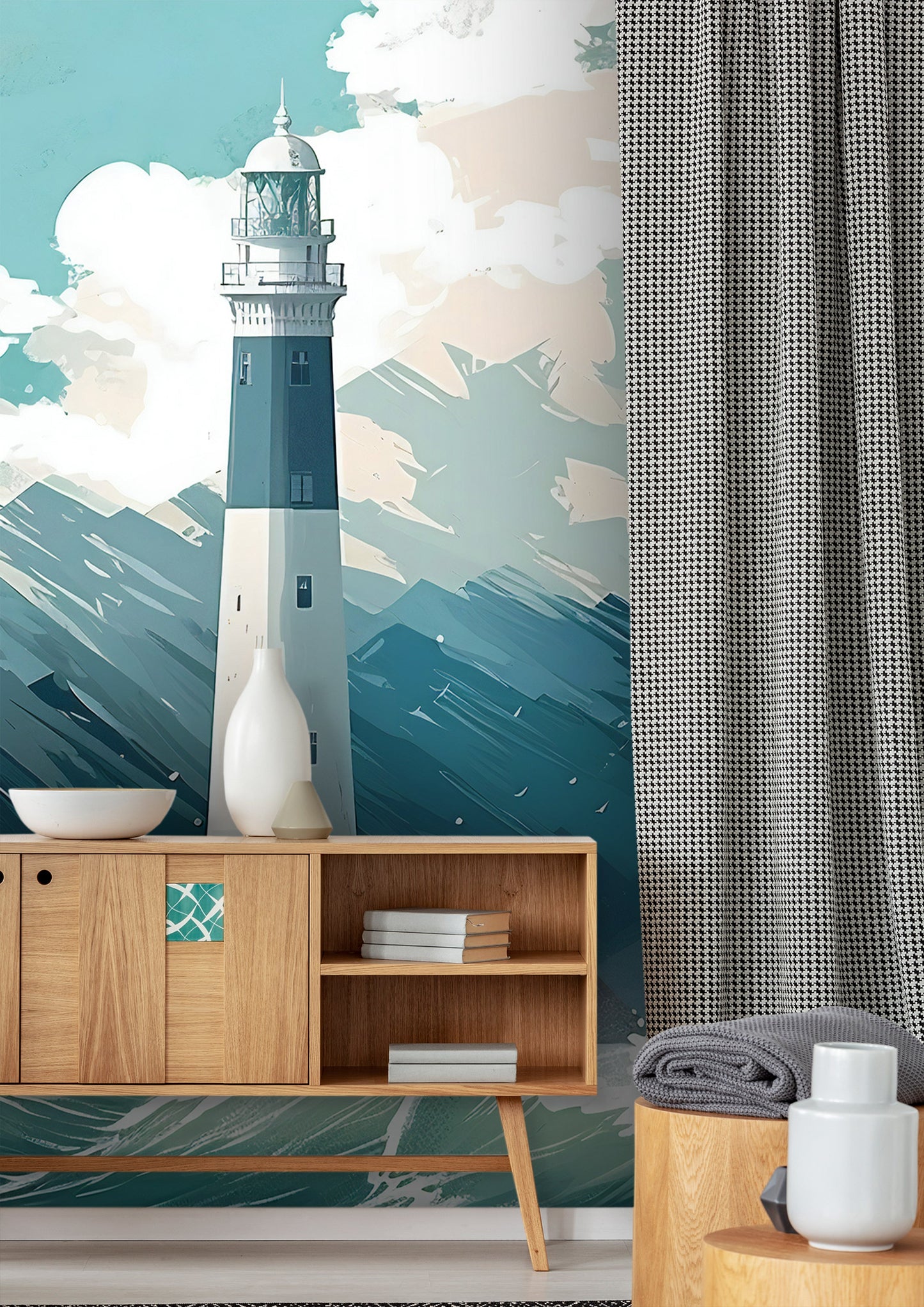 Dining Room Wallpaper Mural with J M W Turner Inspired Design