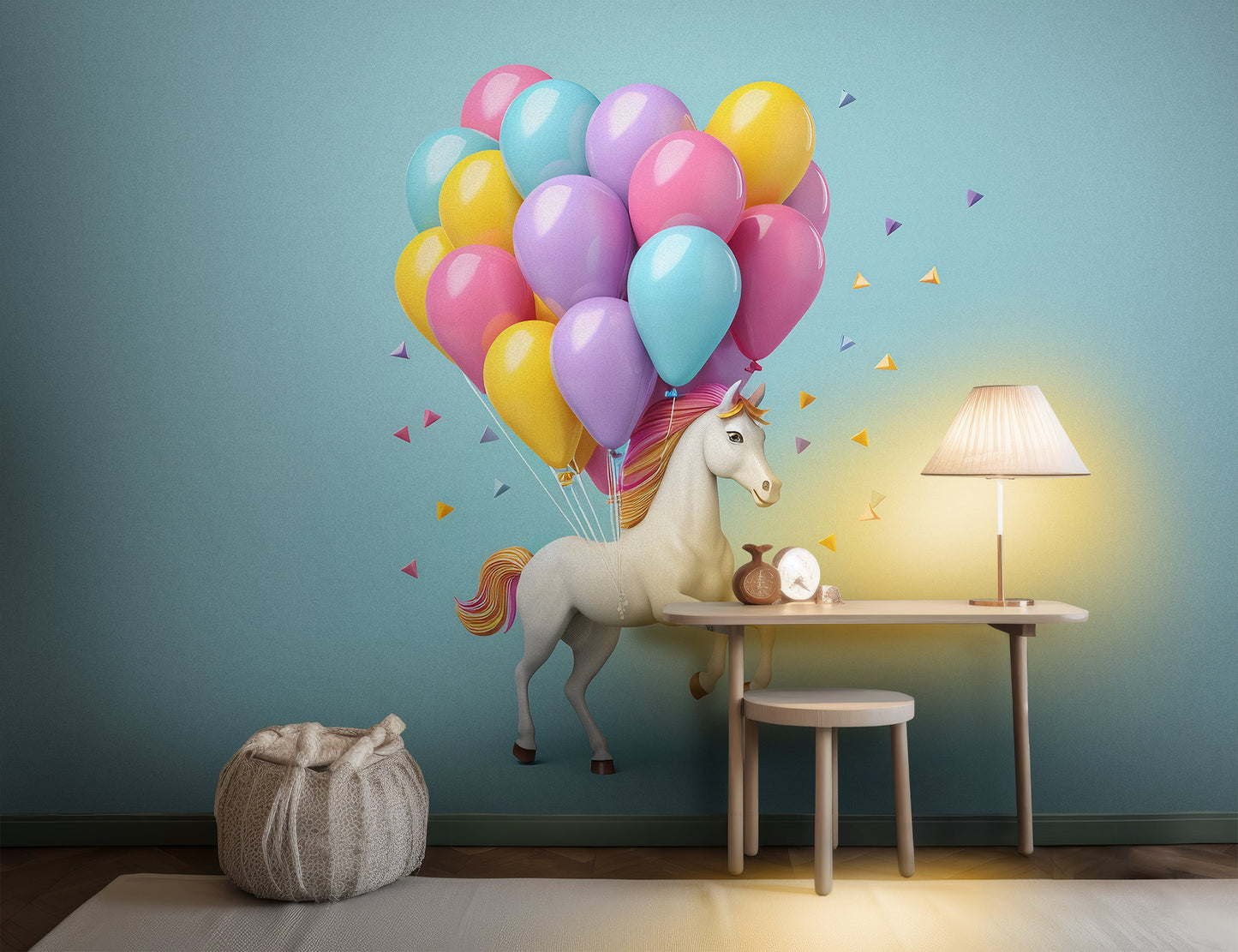 Captivating Wall Decor with Rainbow Unicorn Art Ideal for Nursery or Playroom