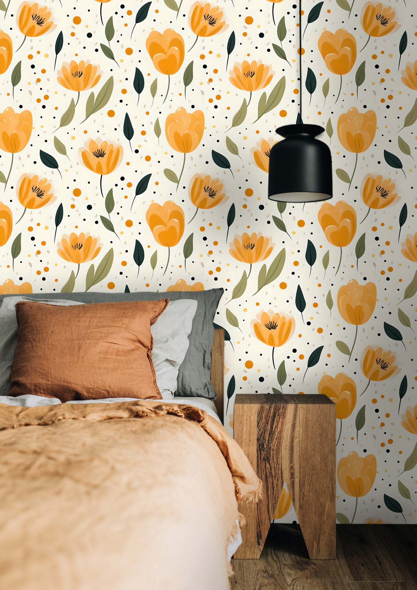 Fresh Floral Pattern Wallpaper