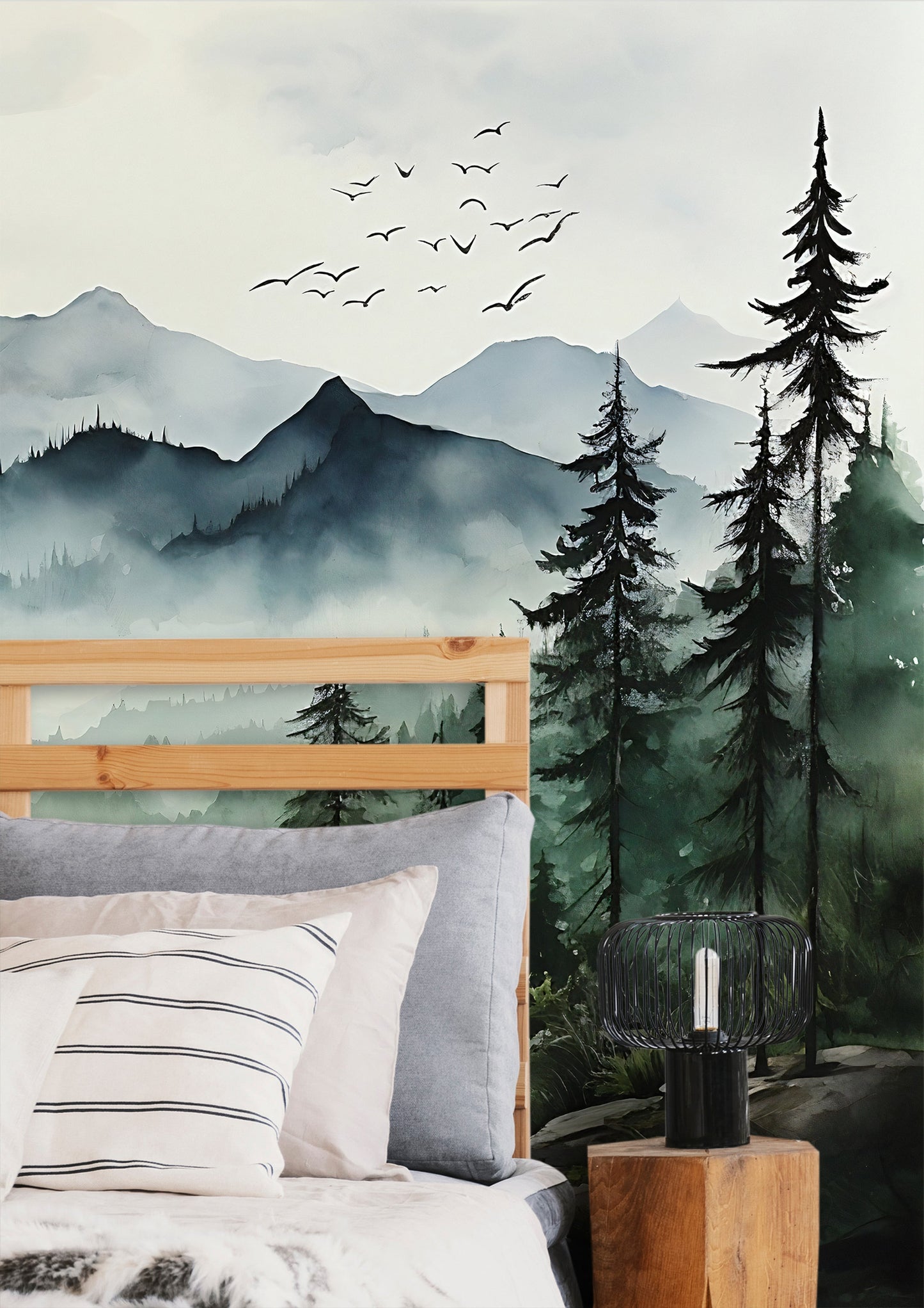 Foggy Mountain Wall Mural - Eco-Friendly Home Decoration