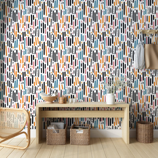 Vibrant Peel and Stick Striped Wall Decor
