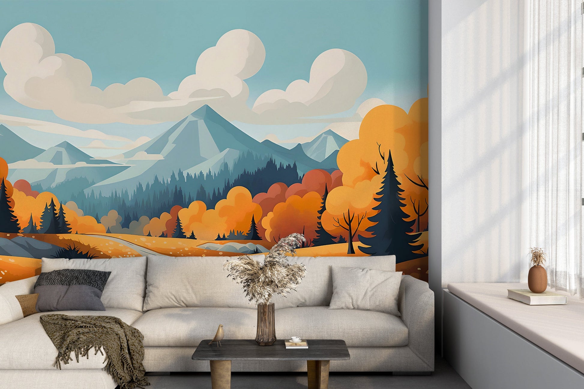 Timeless Colorful Fall Foliage Mural