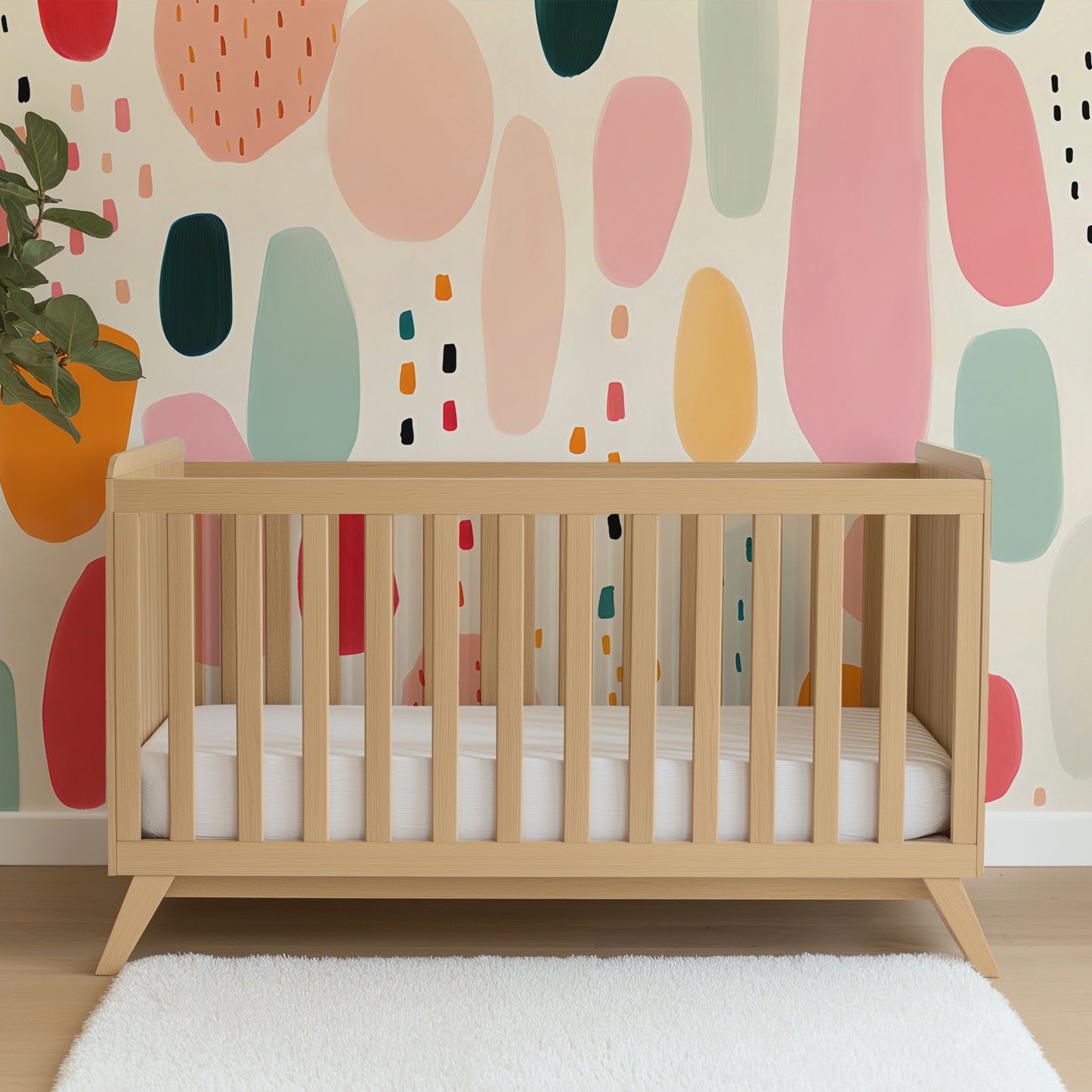 Playful Shapes Colorful Mural
