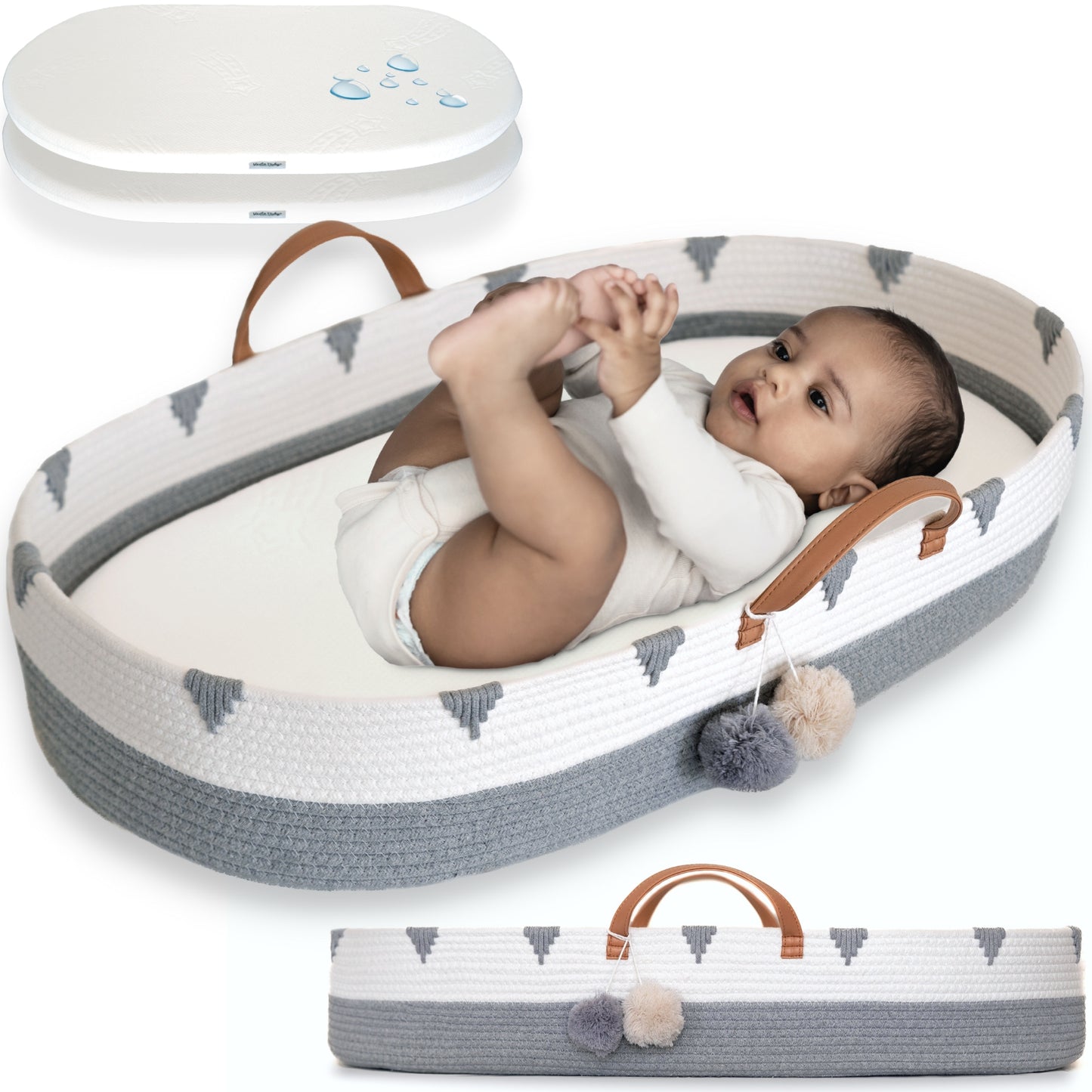 Cotton Rope Baby Changing Basket Set