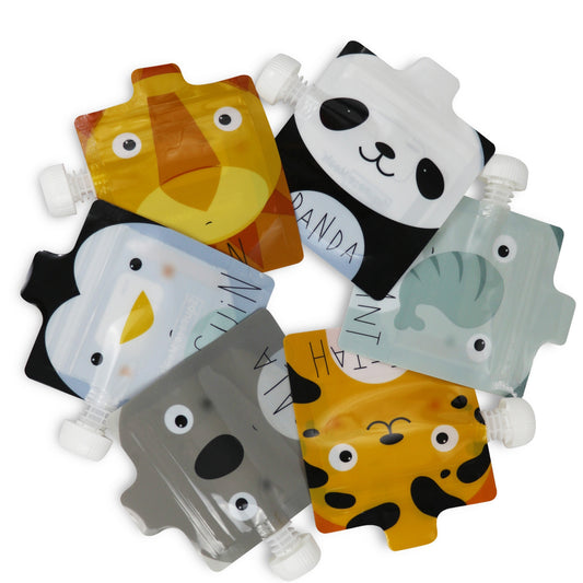 Squeeze Meals® Reusable Food Pouches - Zoo