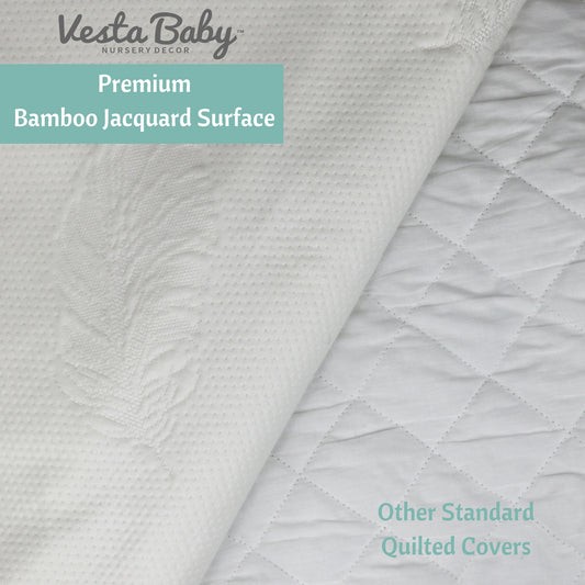 Jacquard Bamboo Crib Mattress Protector 52x28 in