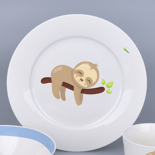 3 Piece Kids Ceramic Dinnerware Set - Sloth