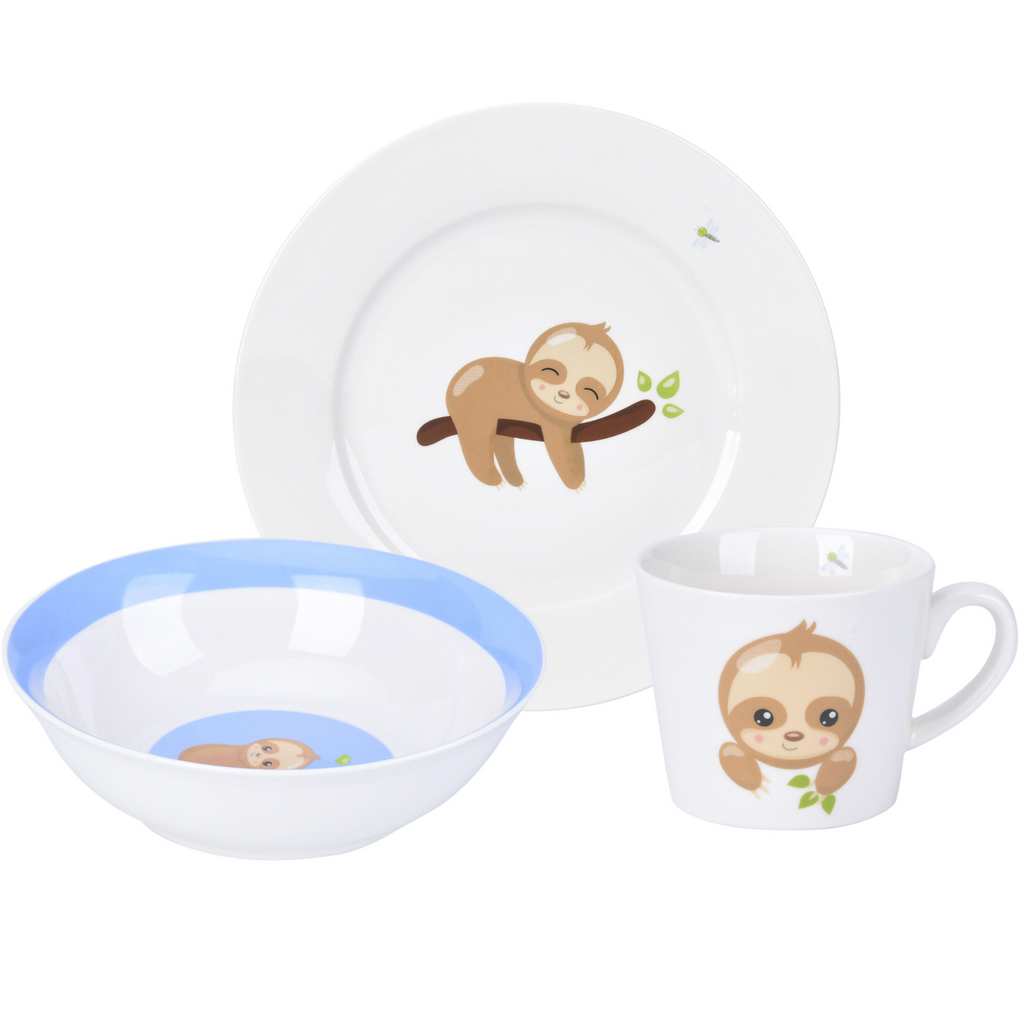 3 Piece Kids Ceramic Dinnerware Set - Sloth