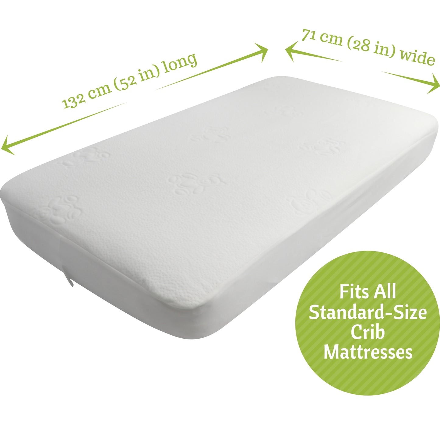 Jacquard Bamboo Crib Mattress Protector 52x28 in