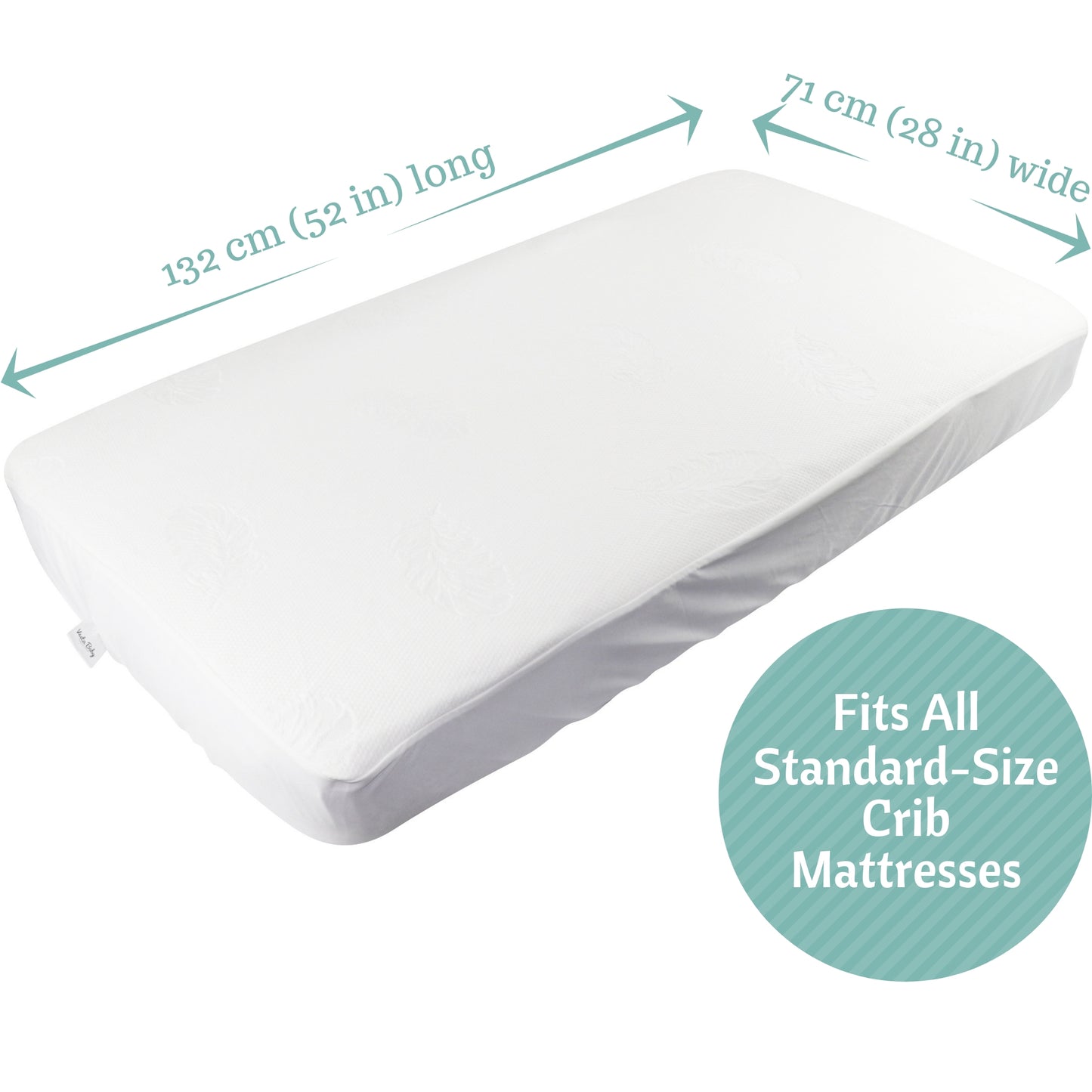Jacquard Bamboo Crib Mattress Protector 52x28 in