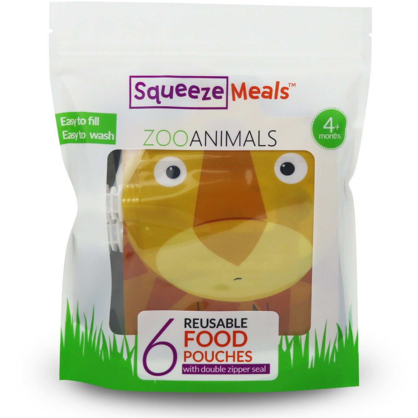 Squeeze Meals® Reusable Food Pouches - Zoo