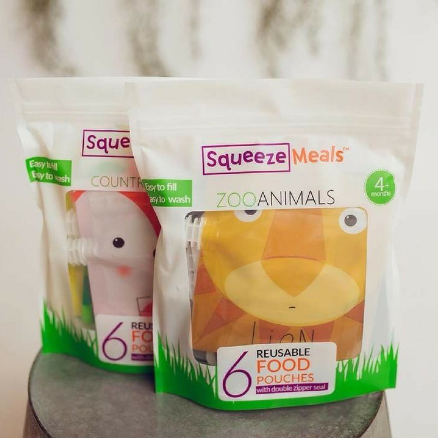 Squeeze Meals® Reusable Food Pouches - Zoo