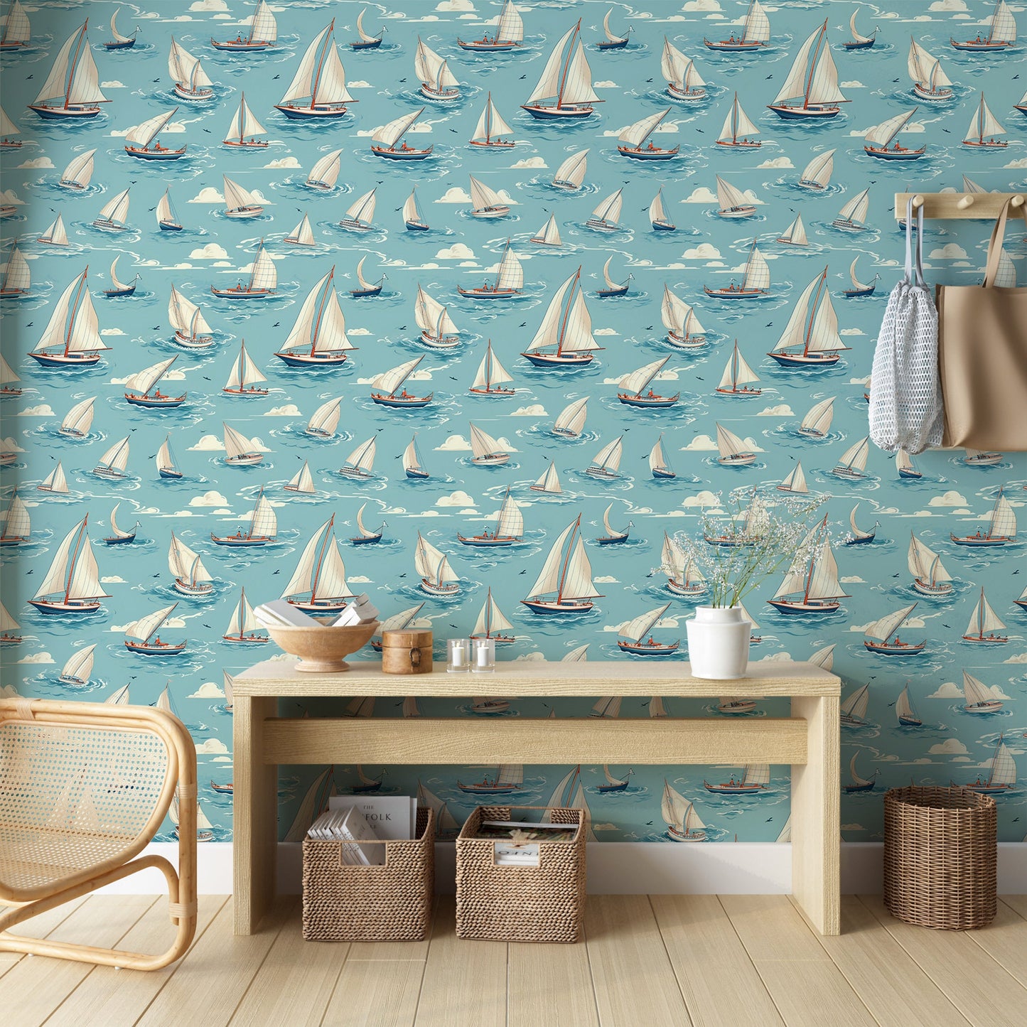 Blue Boat Wallpaper
