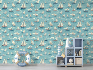 Blue Boat Wallpaper