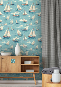 Blue Boat Wallpaper