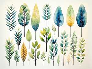 Botanical Watercolor Plants Wallpaper