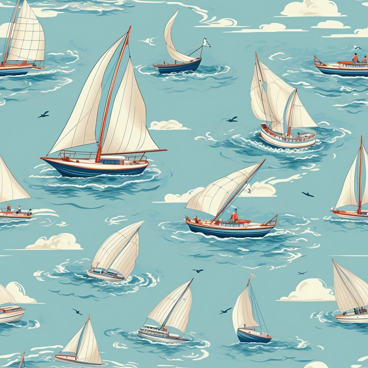 Blue Boat Wallpaper