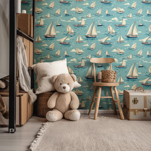 Blue Boat Wallpaper