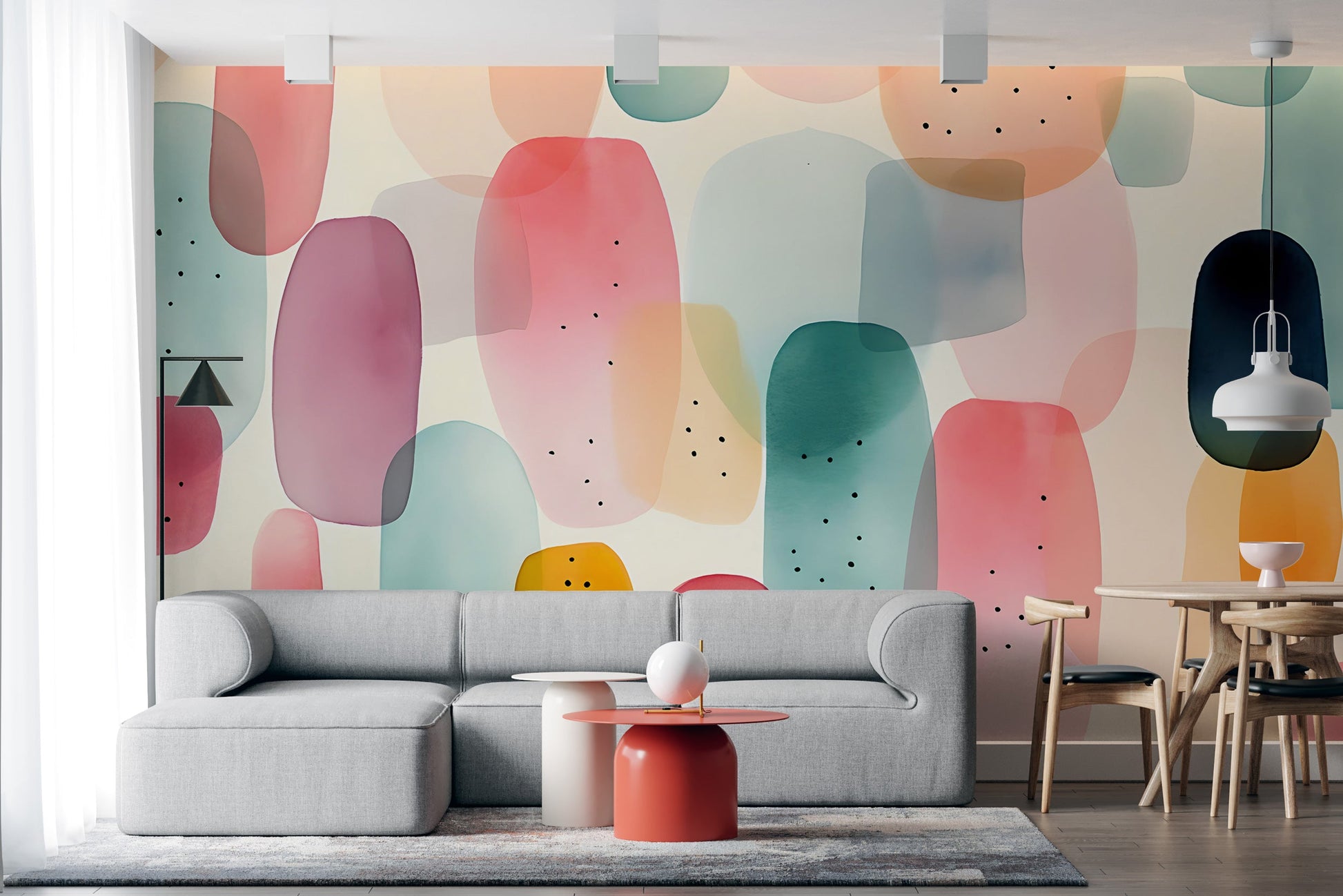 Moody Multicolored Peel and Stick Mural
