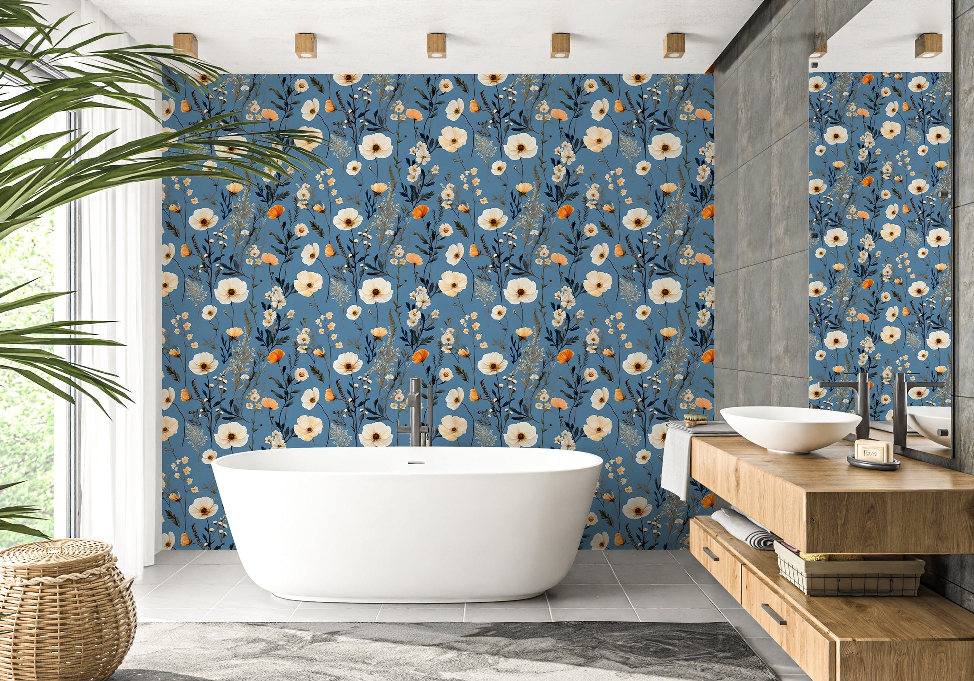 Moody Field Floral Peel and Stick Mural