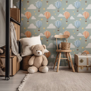 Whimsical Balloon Pattern Nursery Wallpaper