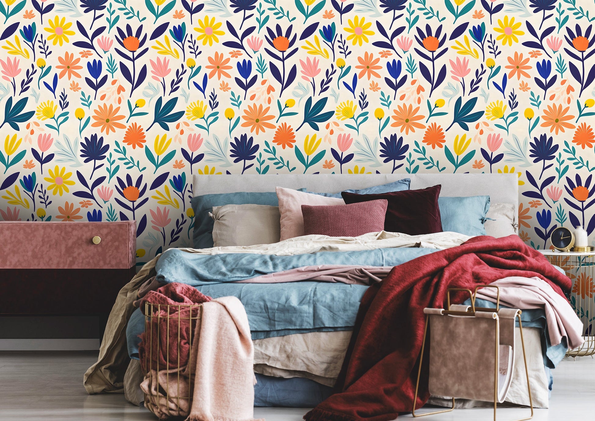 Customizable Abstract Artistic Floral Wallpaper