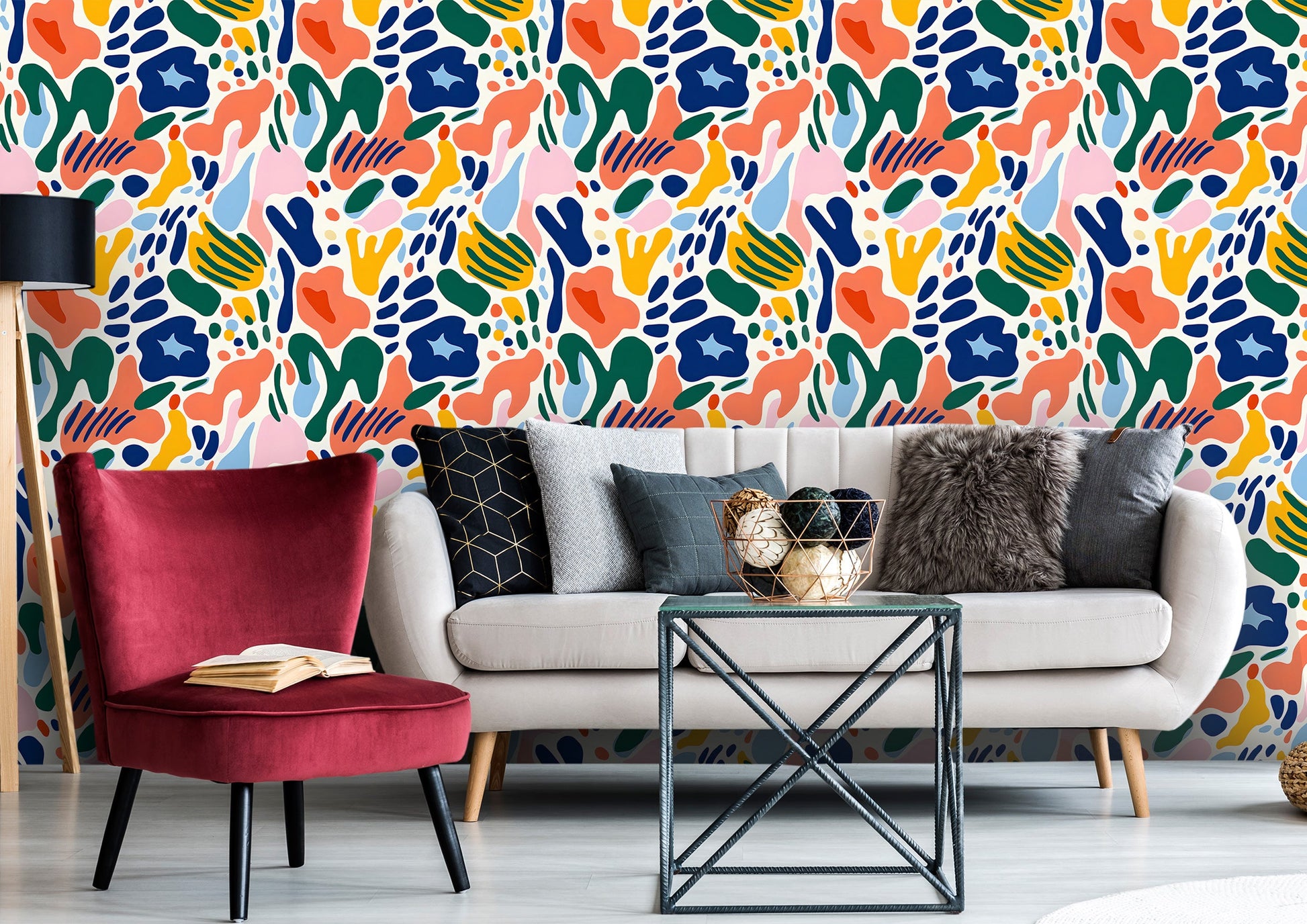 Moody Abstract Colorful Peel and Stick Mural